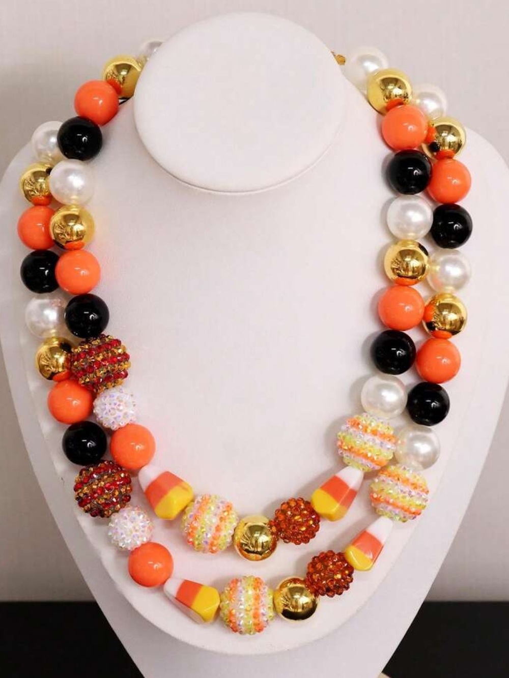 Candy Corn Halloween Autumn Fall Necklace